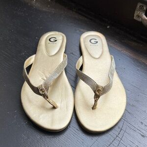 G by Guess Metallic Gold Sandals